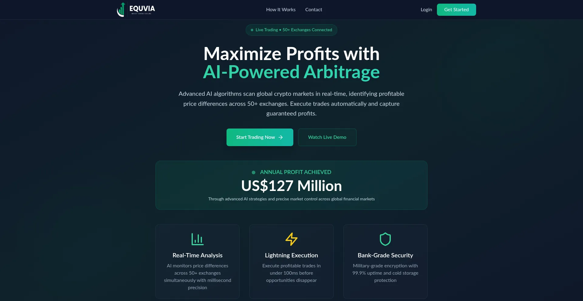 Website screenshot of Equvia.co