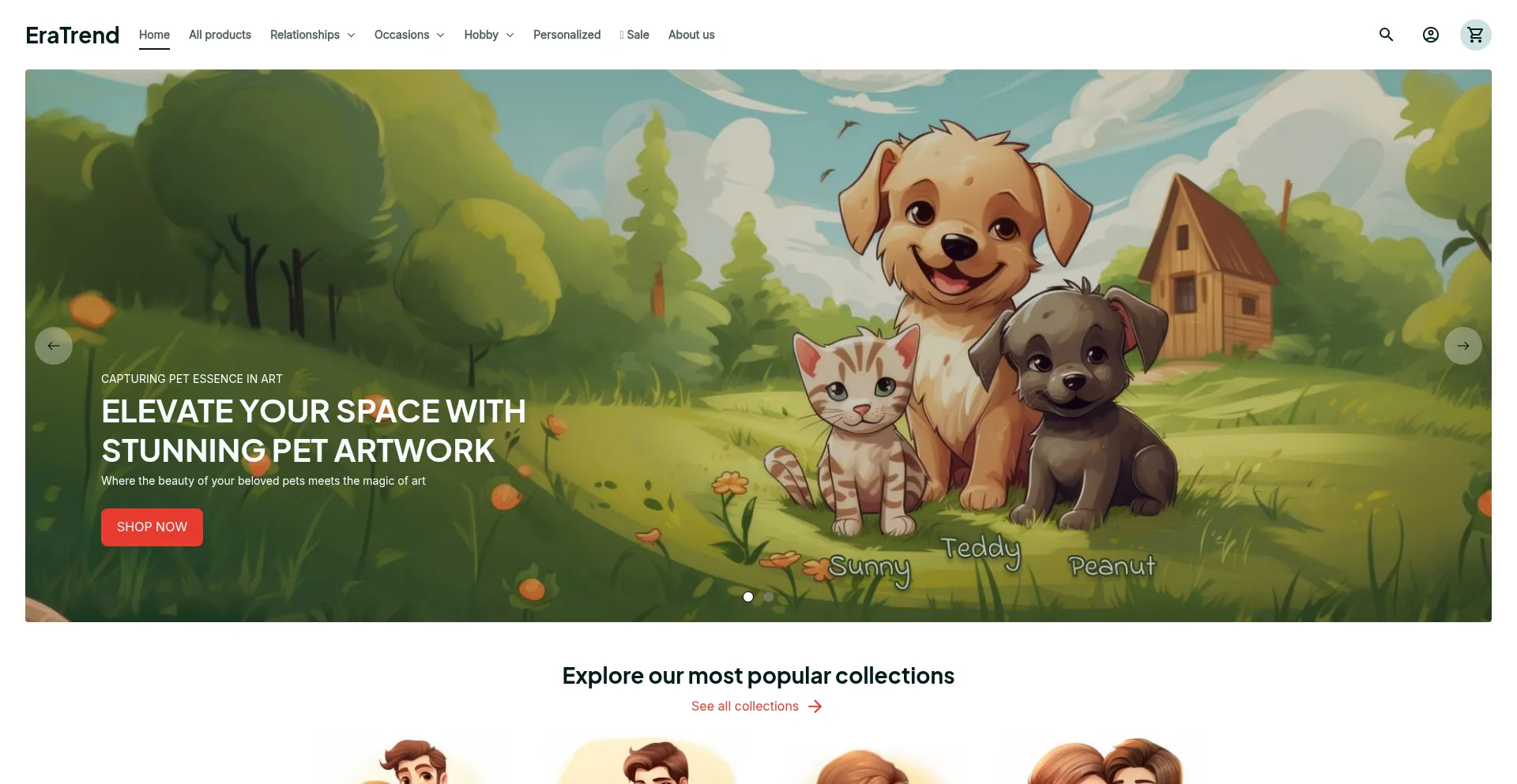 Website screenshot of Eratrend.top