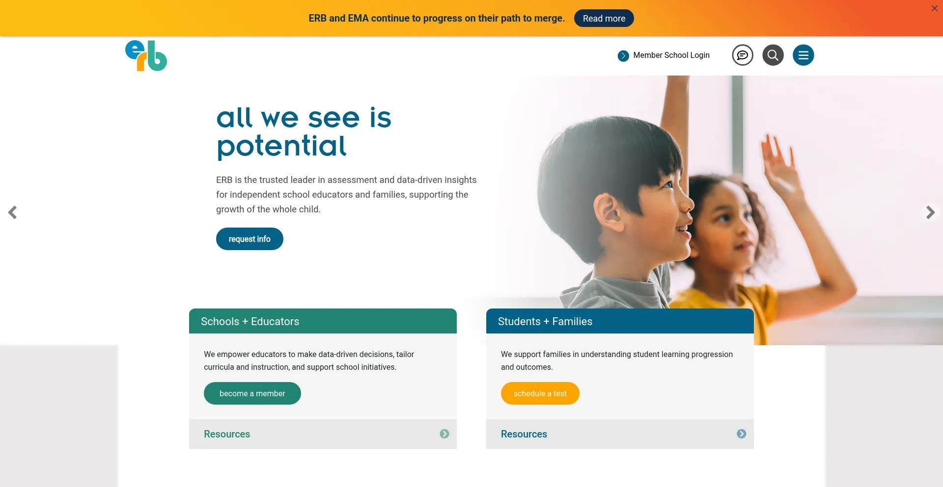 Website screenshot of Erblearn.org
