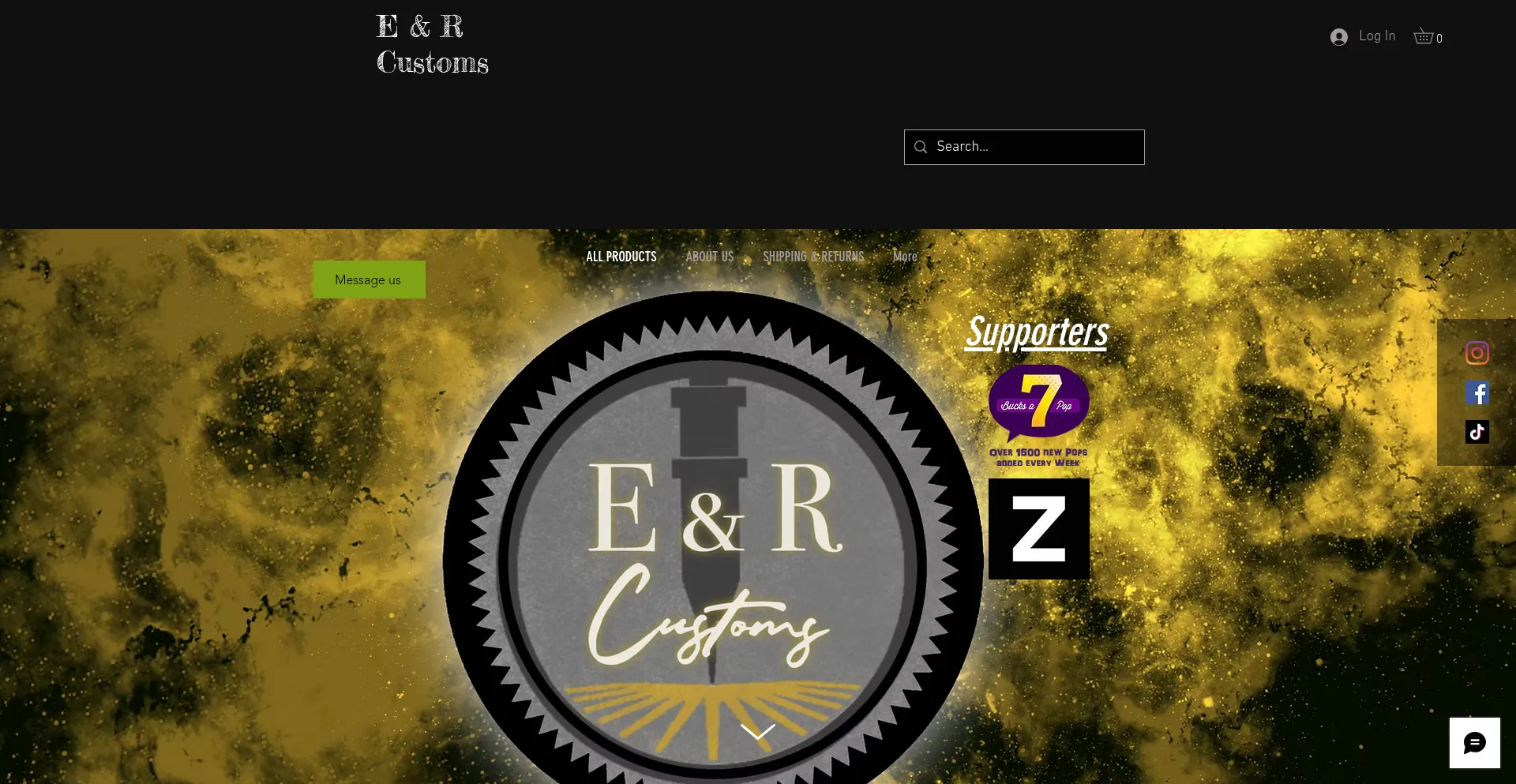 Website screenshot of Ercustoms.shop