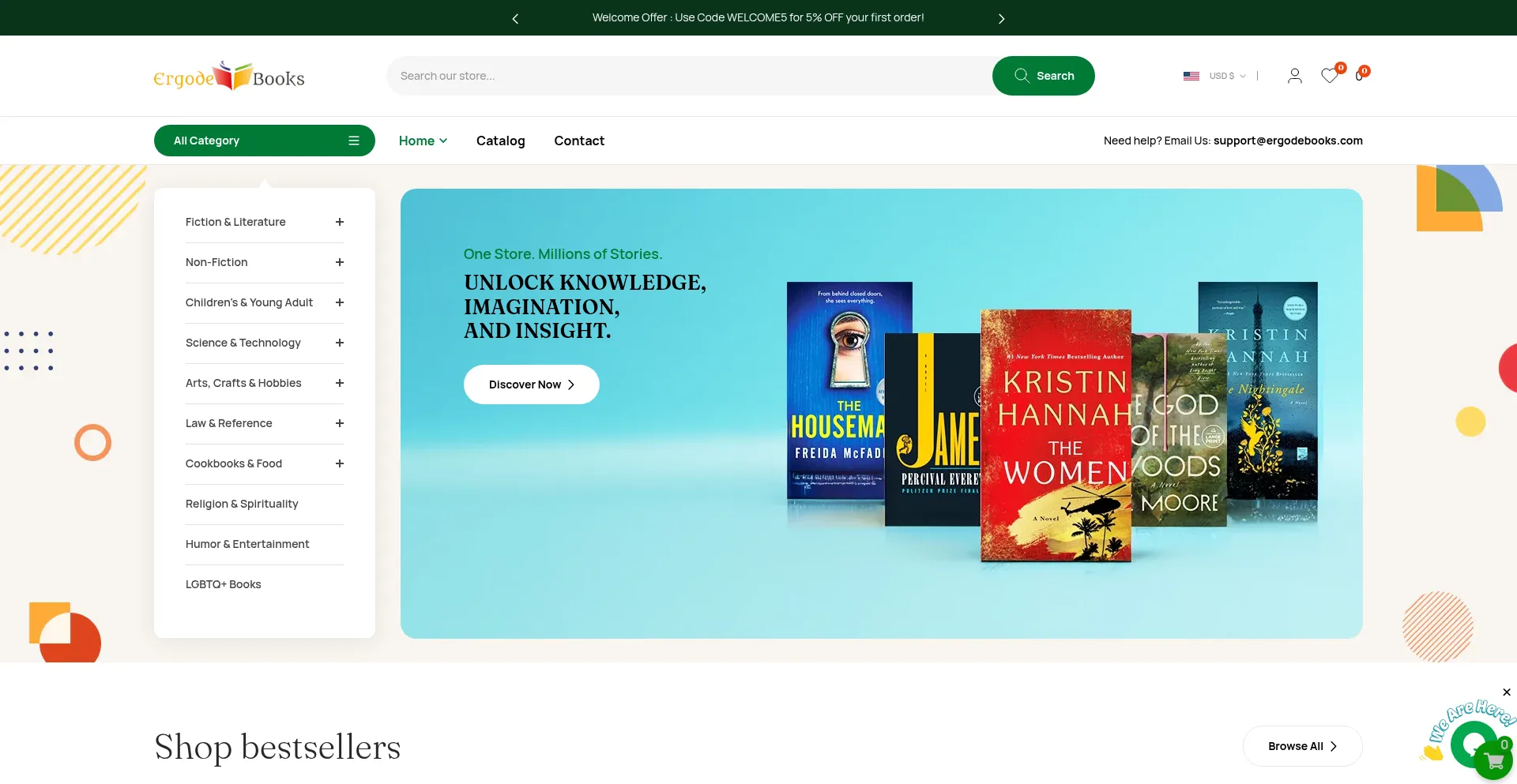 Website screenshot of Ergodebooks.com