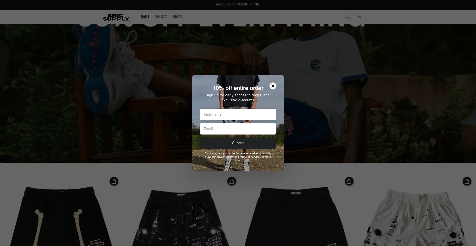 Website screenshot of Ericsupply.com