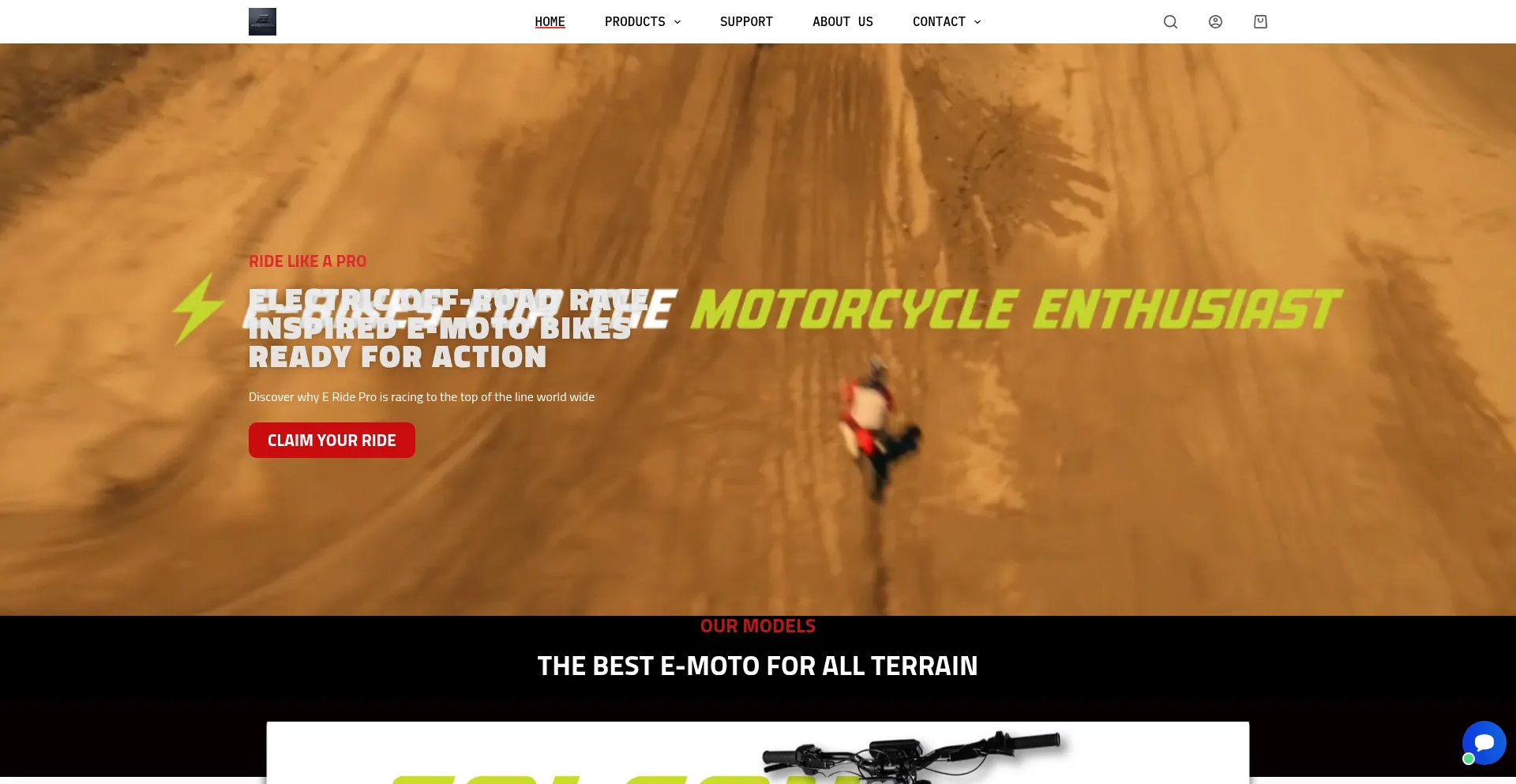 Website screenshot of Erideprosusa.com