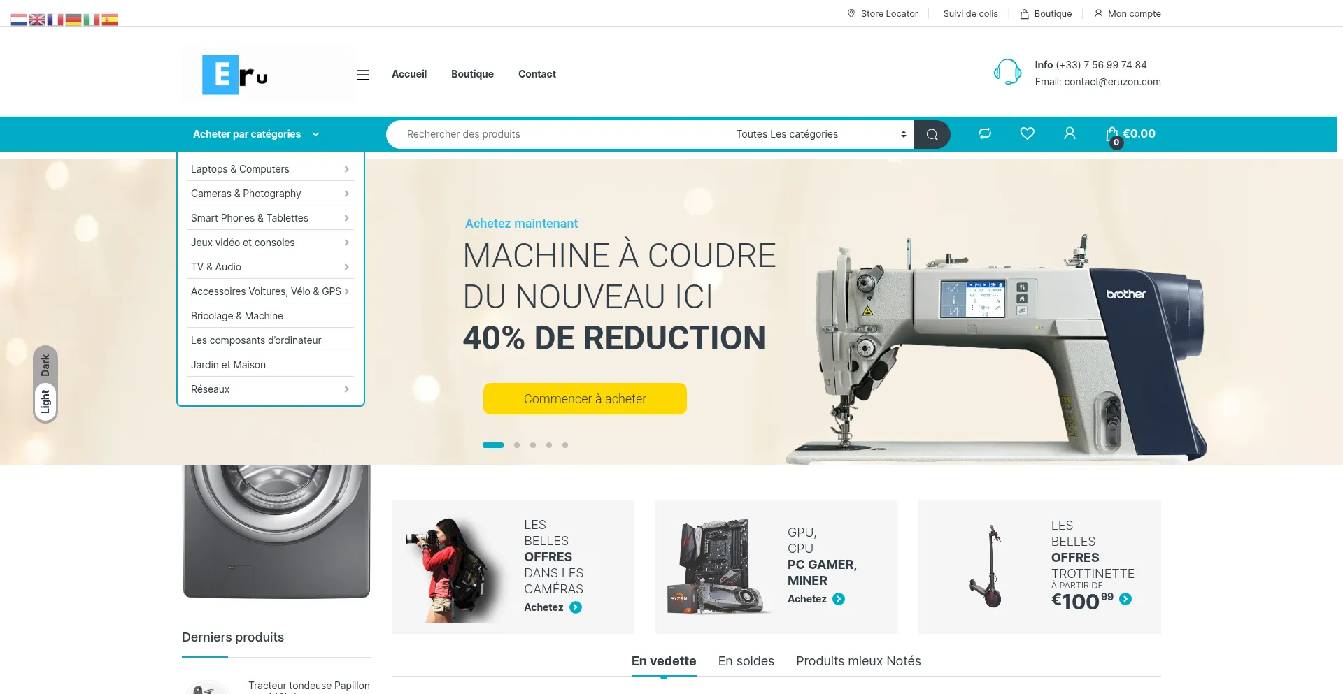 Website screenshot of Eruzon.com