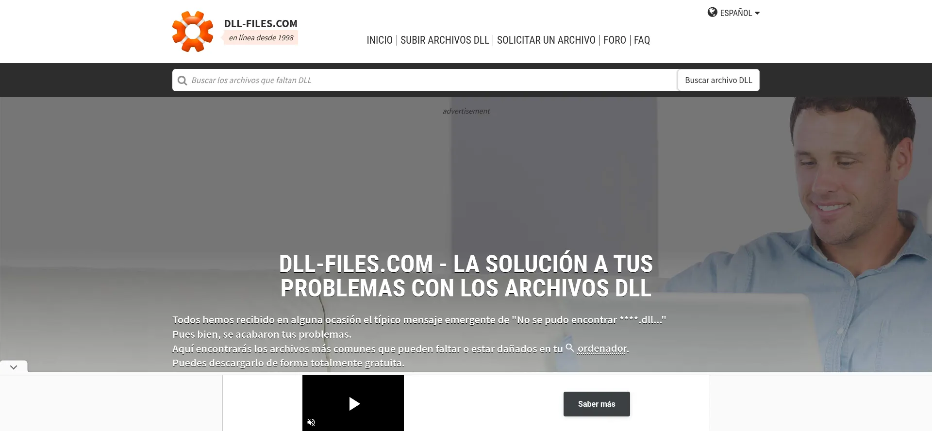 Website screenshot of Es.dll-files.com