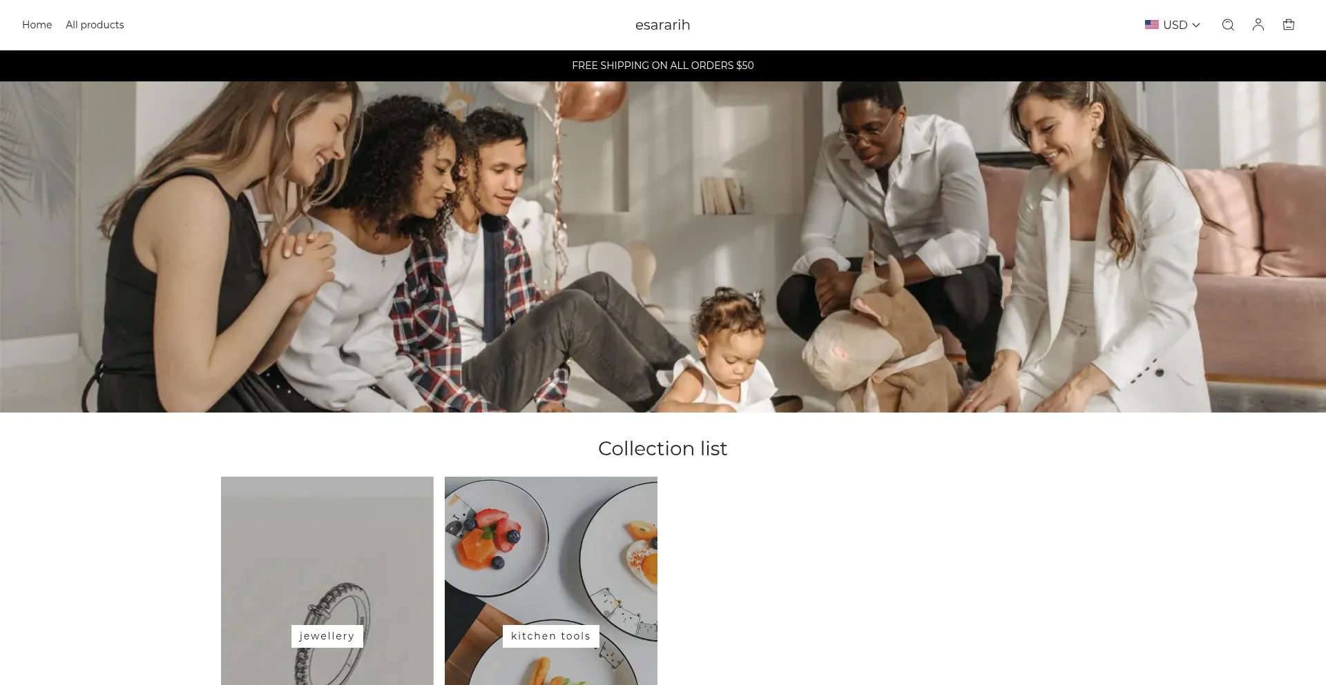 Website screenshot of Esararih.com