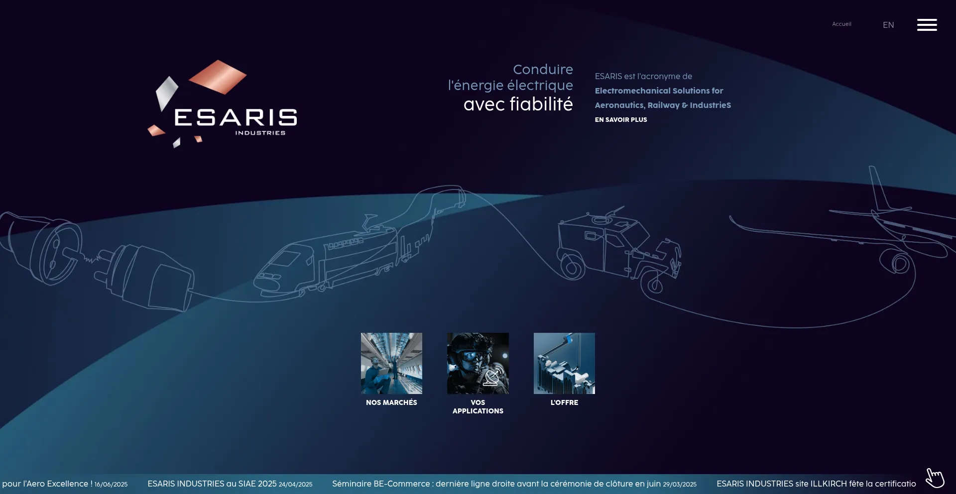 Website screenshot of Esaris.fr