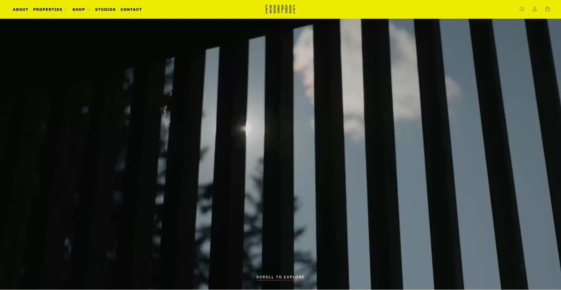 Website screenshot of Escapade.com