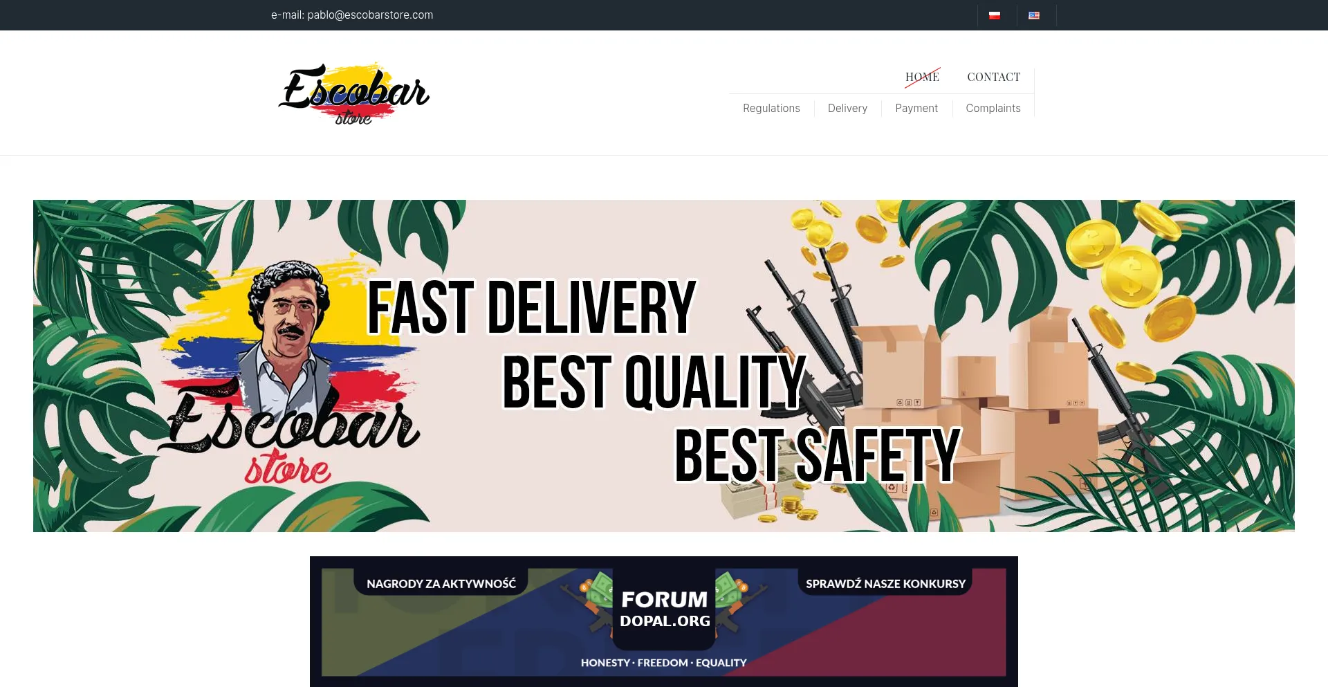 Website screenshot of Escobarstore.com