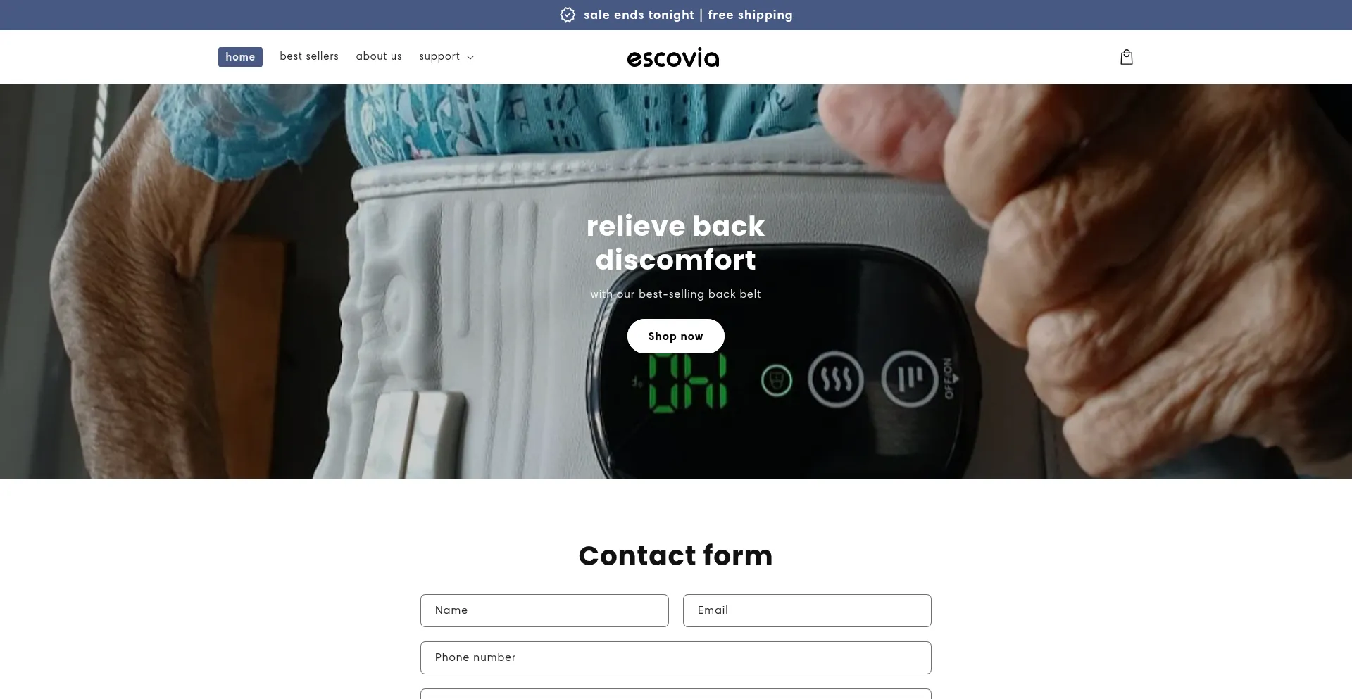 Website screenshot of Escovia.com