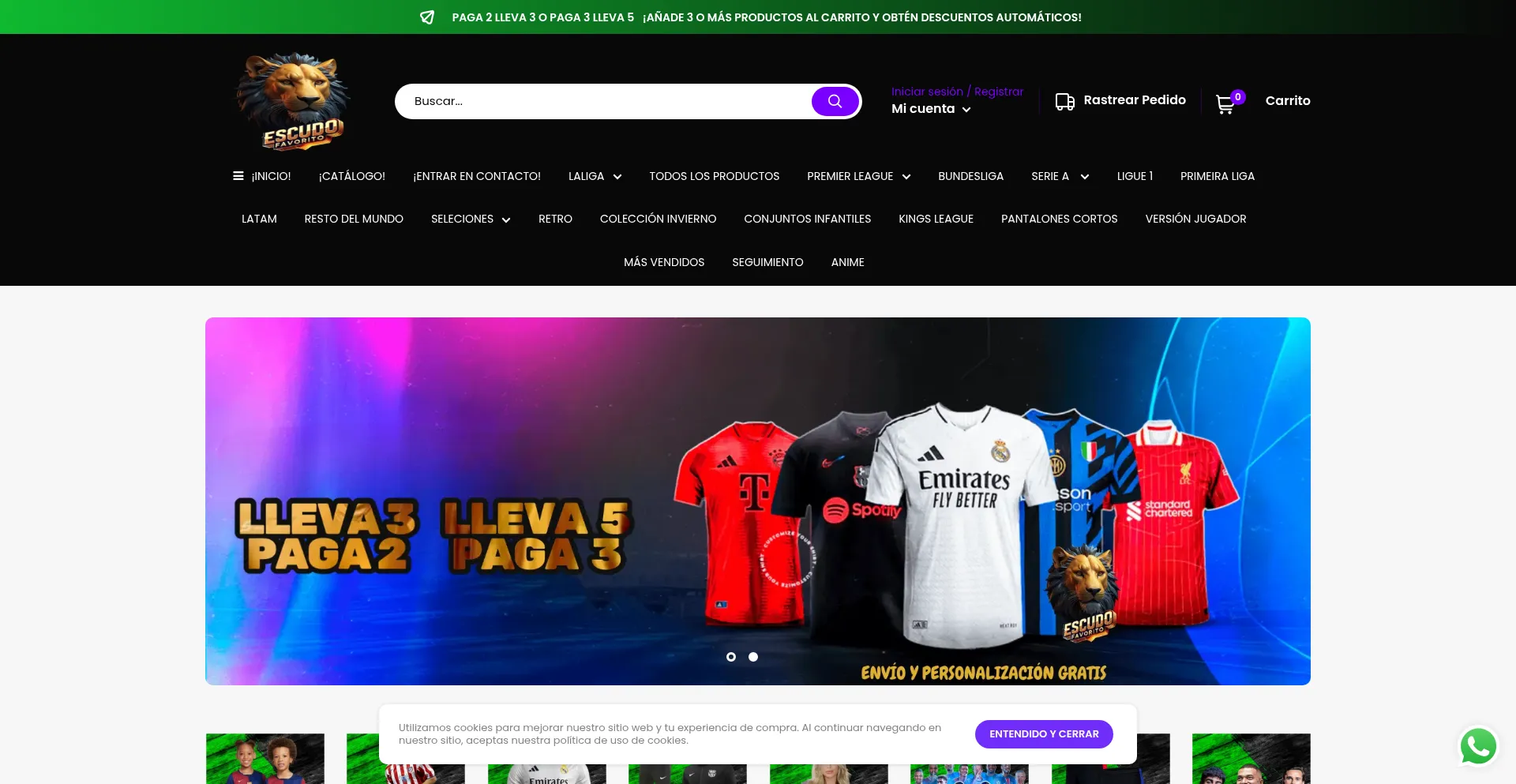 Website screenshot of Escudofavorito.com