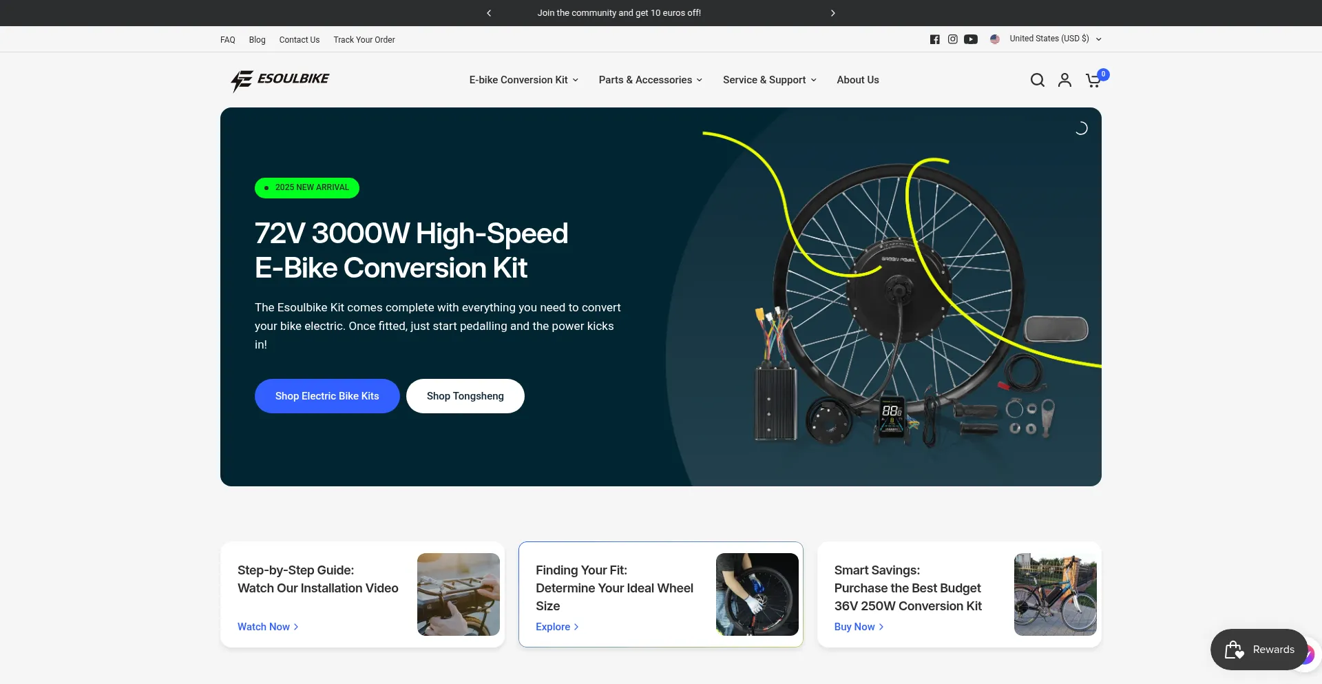 Website screenshot of Esoulbike.com