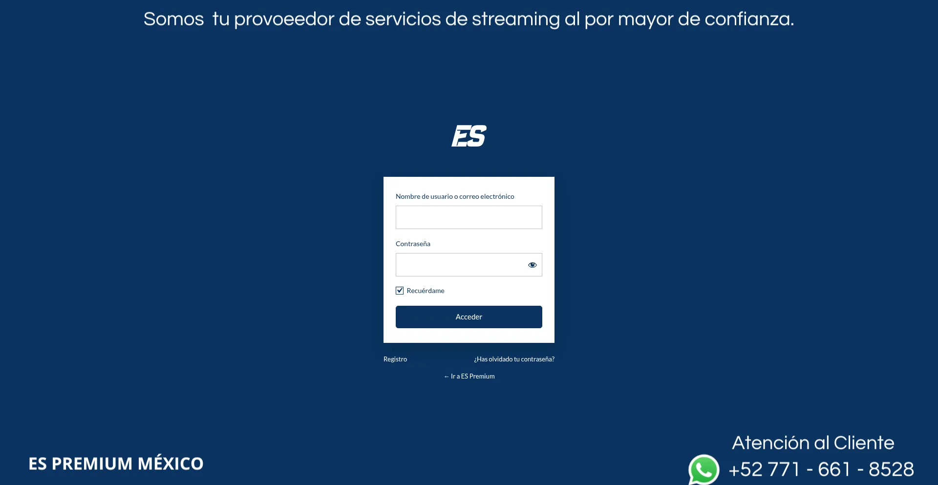 Website screenshot of Espremium.mx
