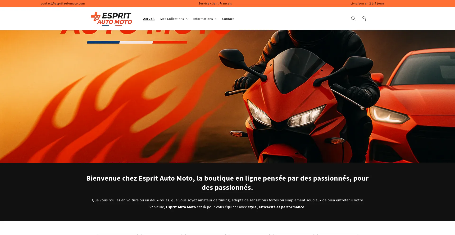 Website screenshot of Espritautomoto.com