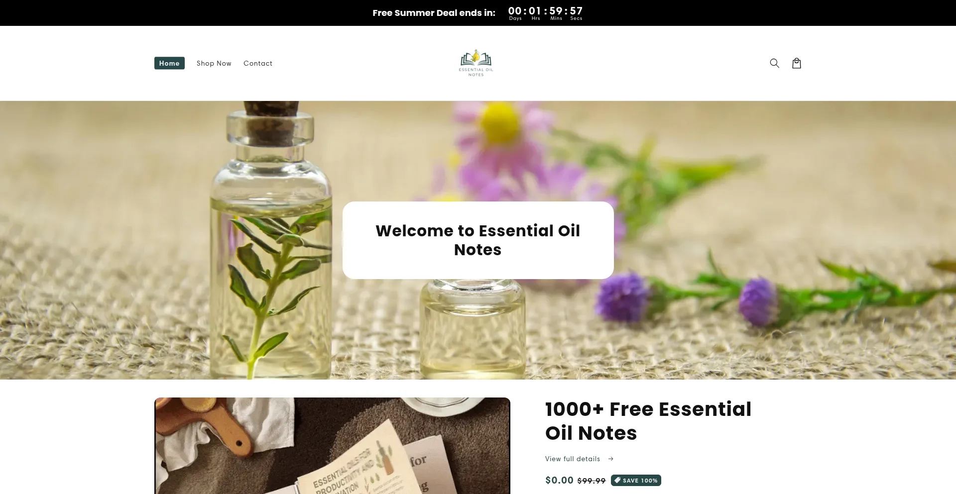 Website screenshot of Essentialoilstudy.com