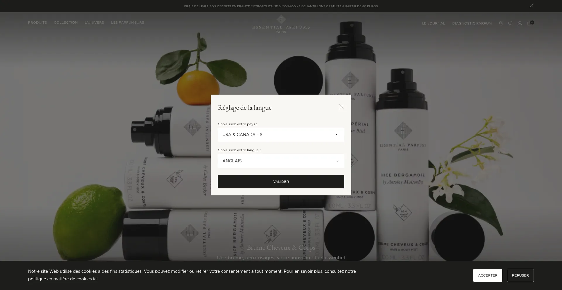 Essentialparfums.com Screenshot