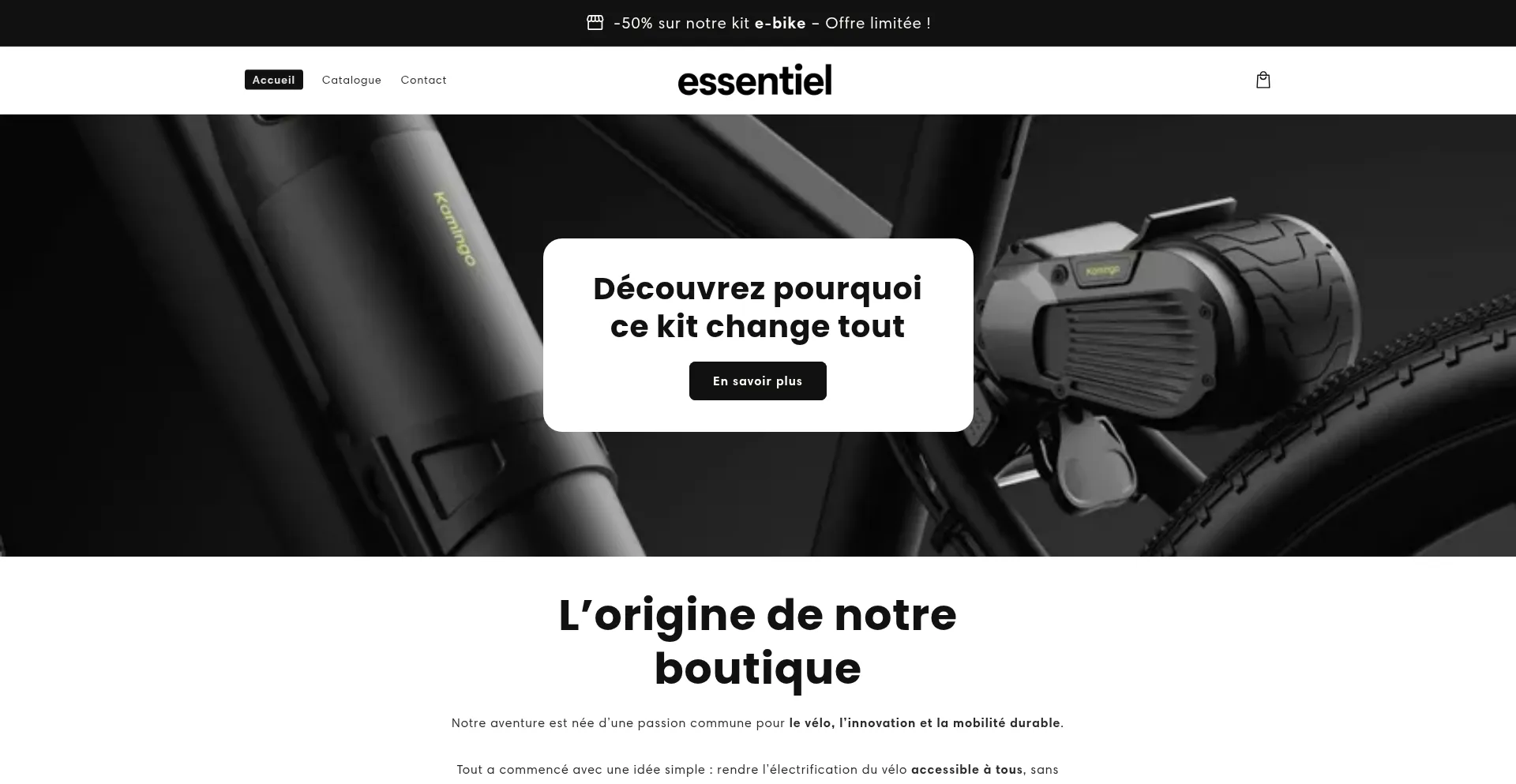 Website screenshot of Essentiel.online