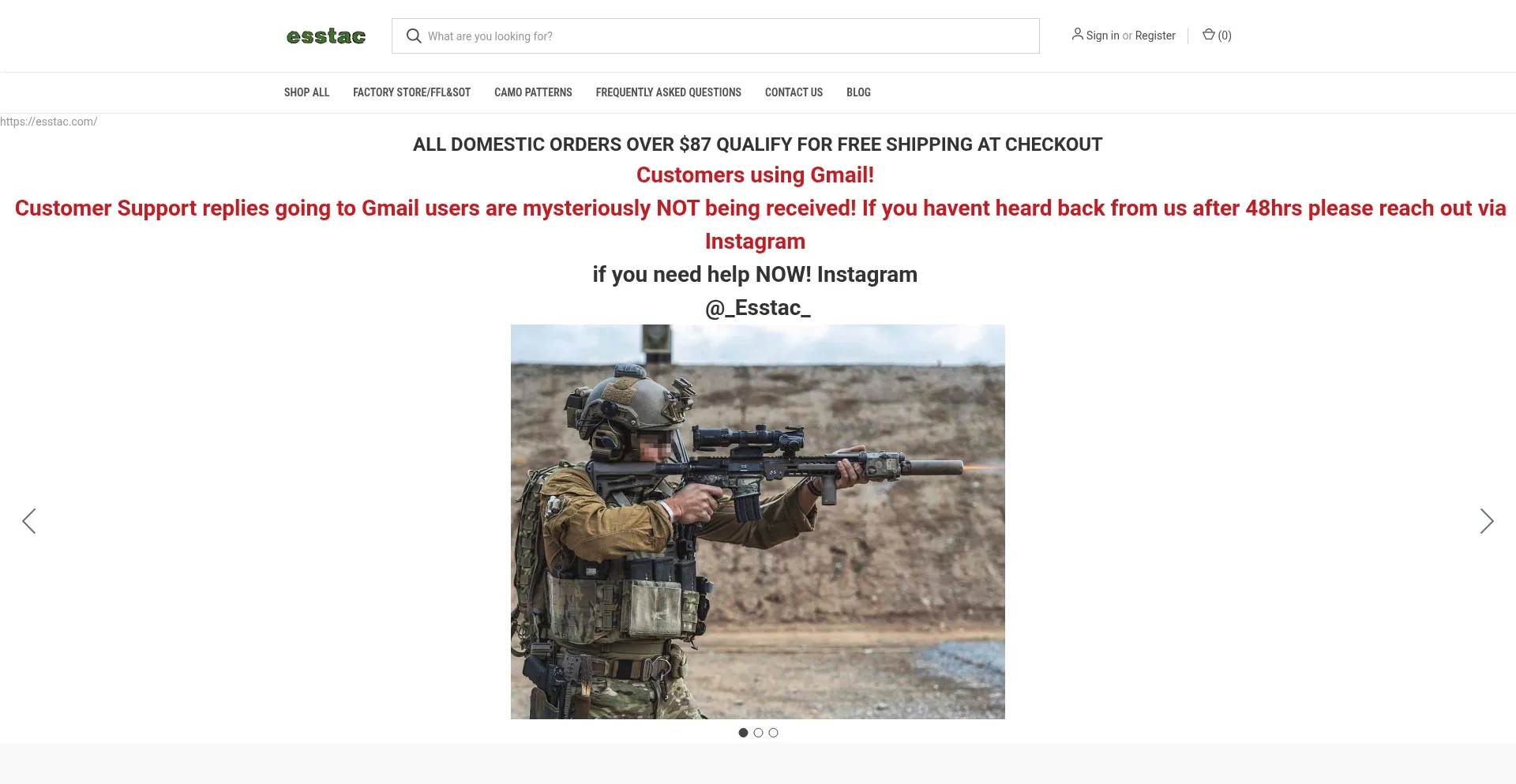 Esstac.com Screenshot