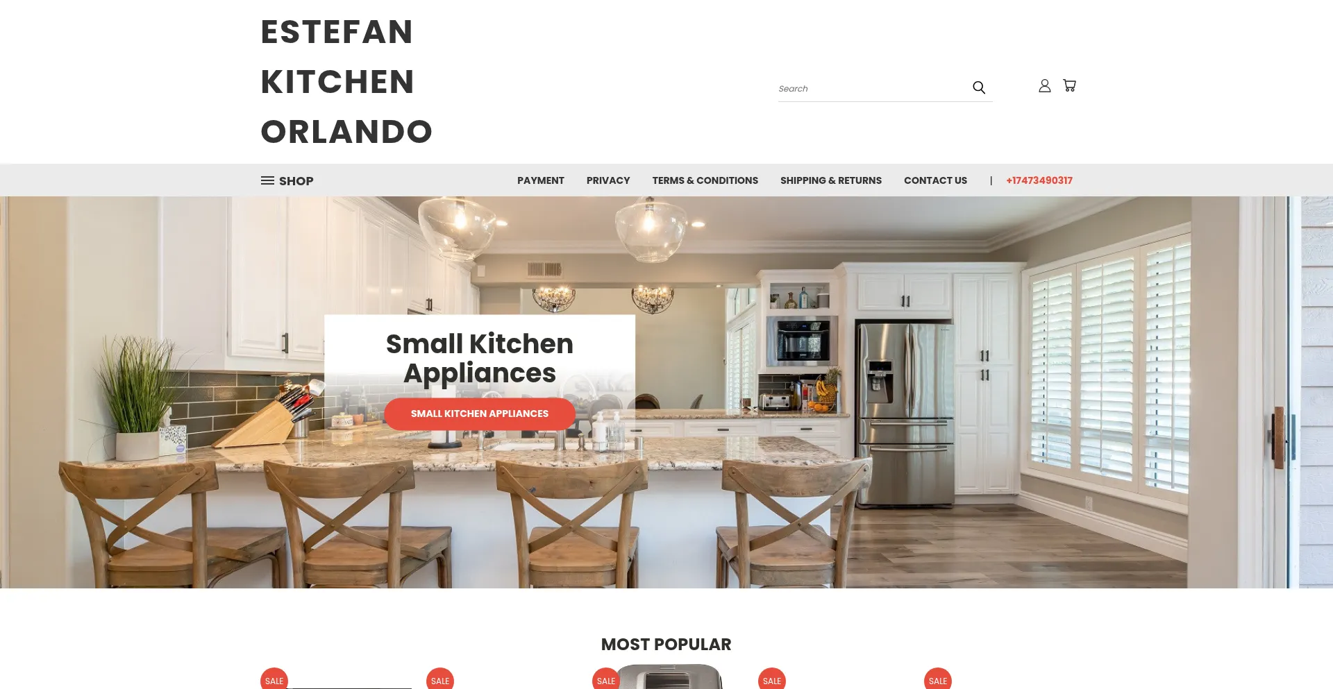 Website screenshot of Estefankitchenorlandofl.mybigcommerce.com