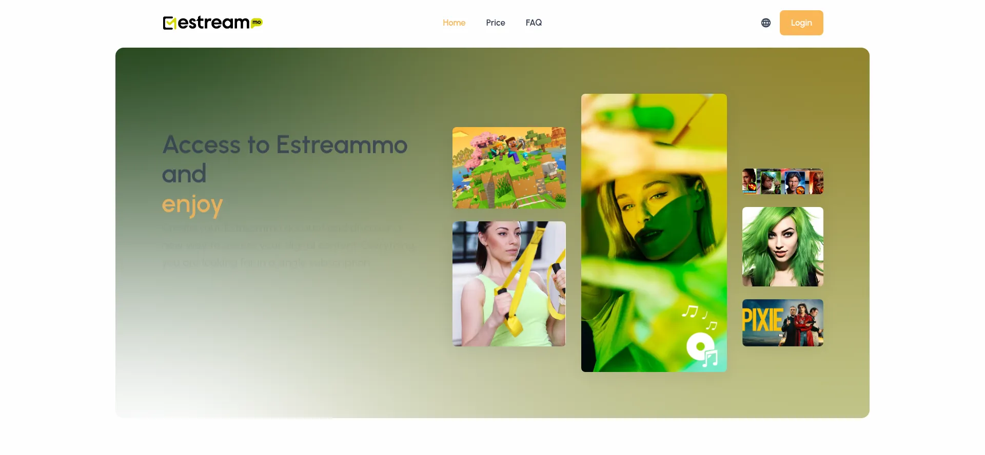 Website screenshot of Estreammo.com