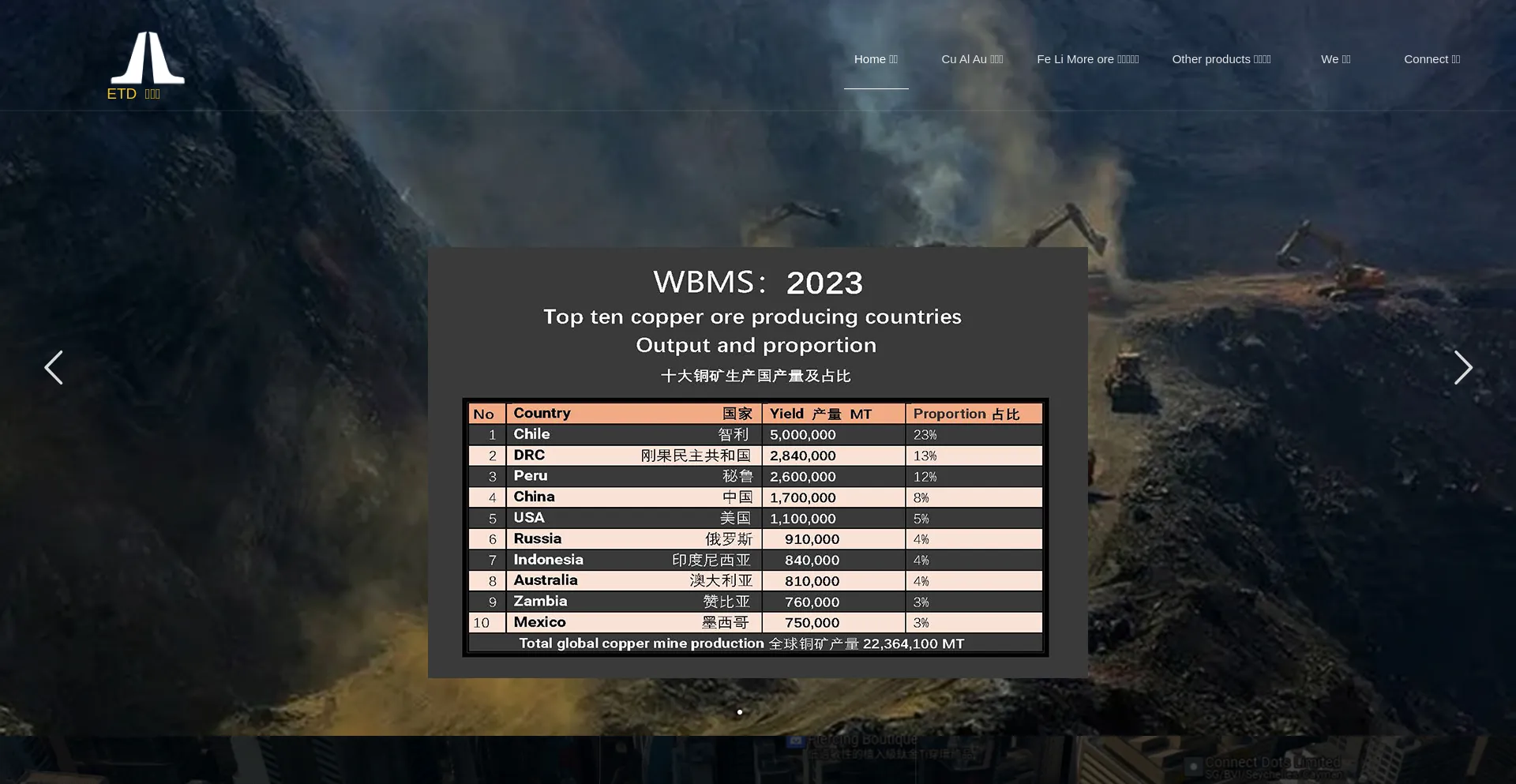Website screenshot of Etd.cm