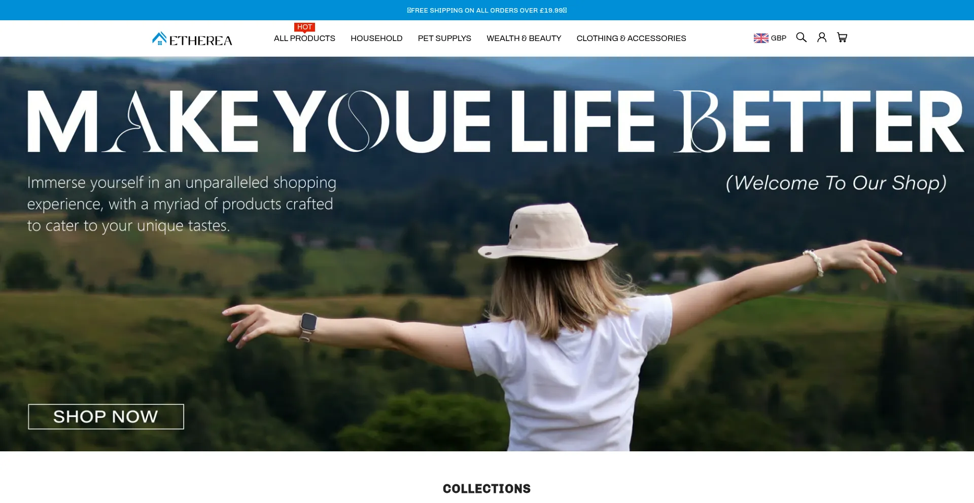Website screenshot of Etherea.uk
