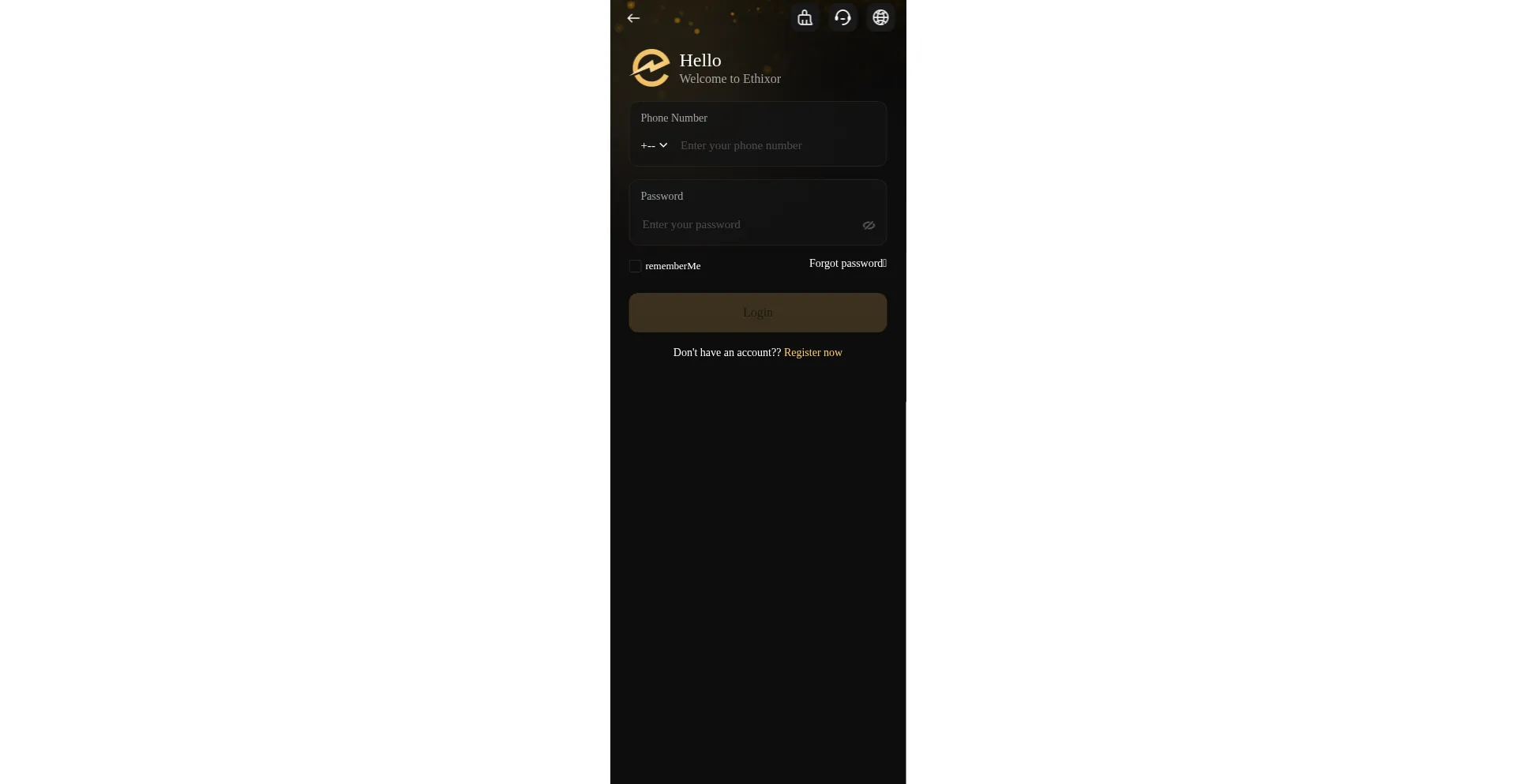 Website screenshot of Ethixor.xyz