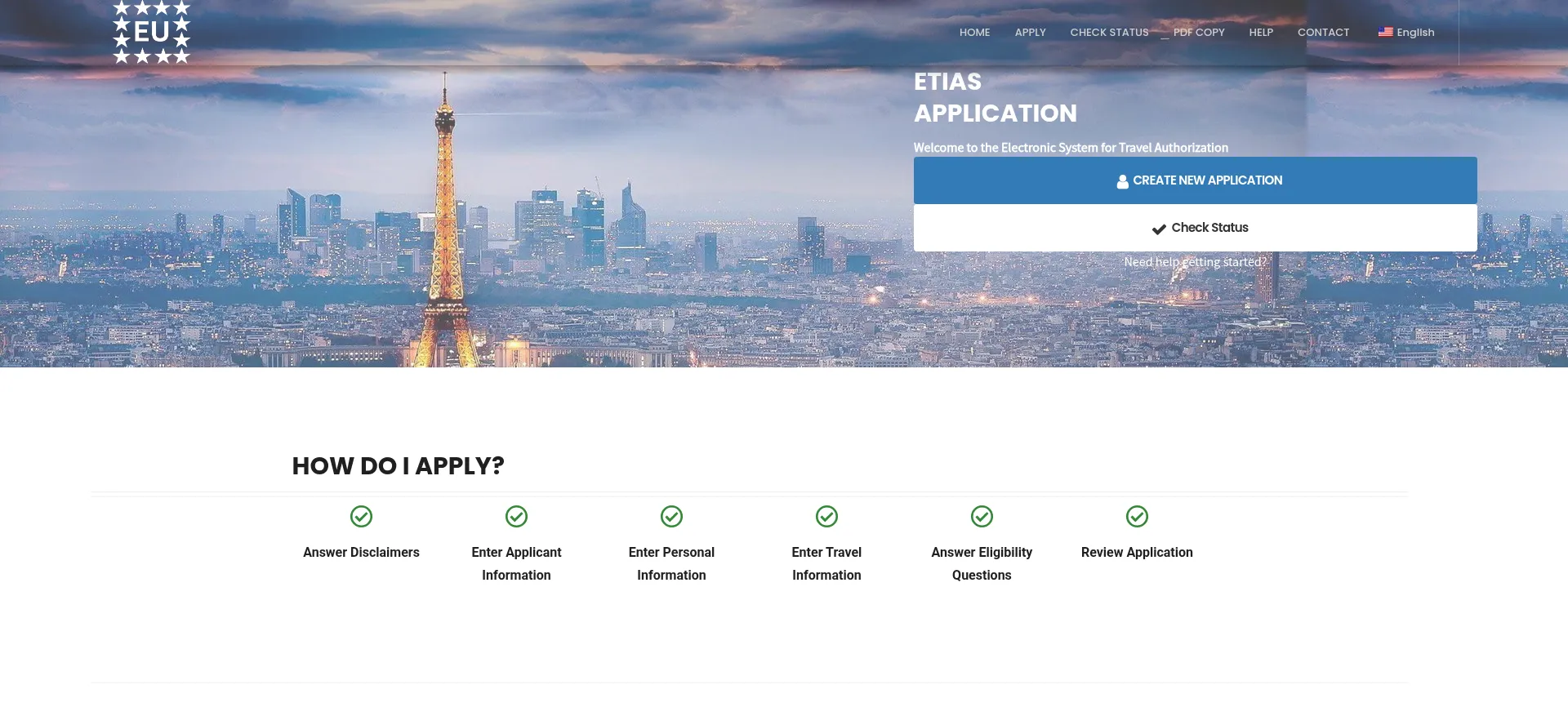Website screenshot of Etiasofficial.org