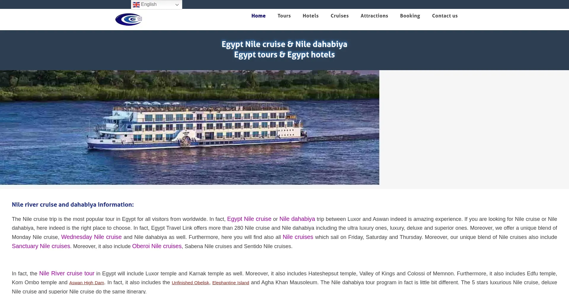 Website screenshot of Etltravel.com