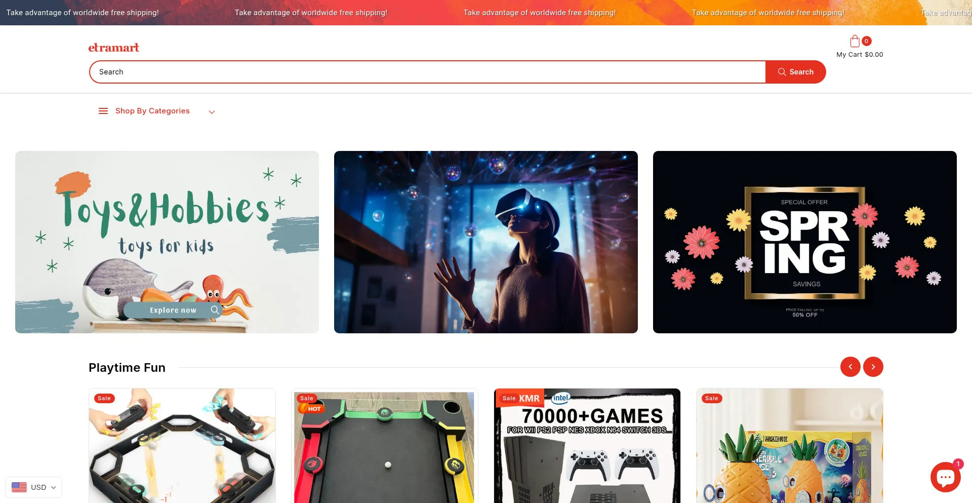 Website screenshot of Etramart.com