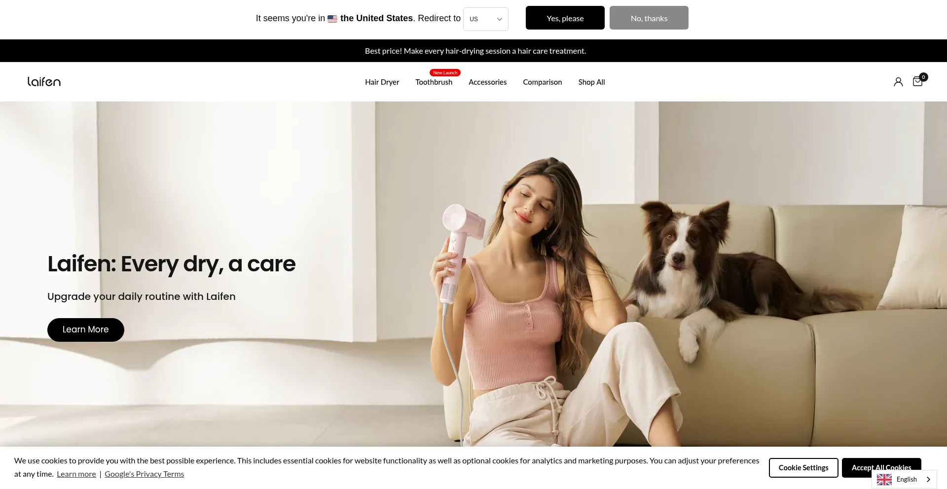 Website screenshot of Eu.laifentech.com