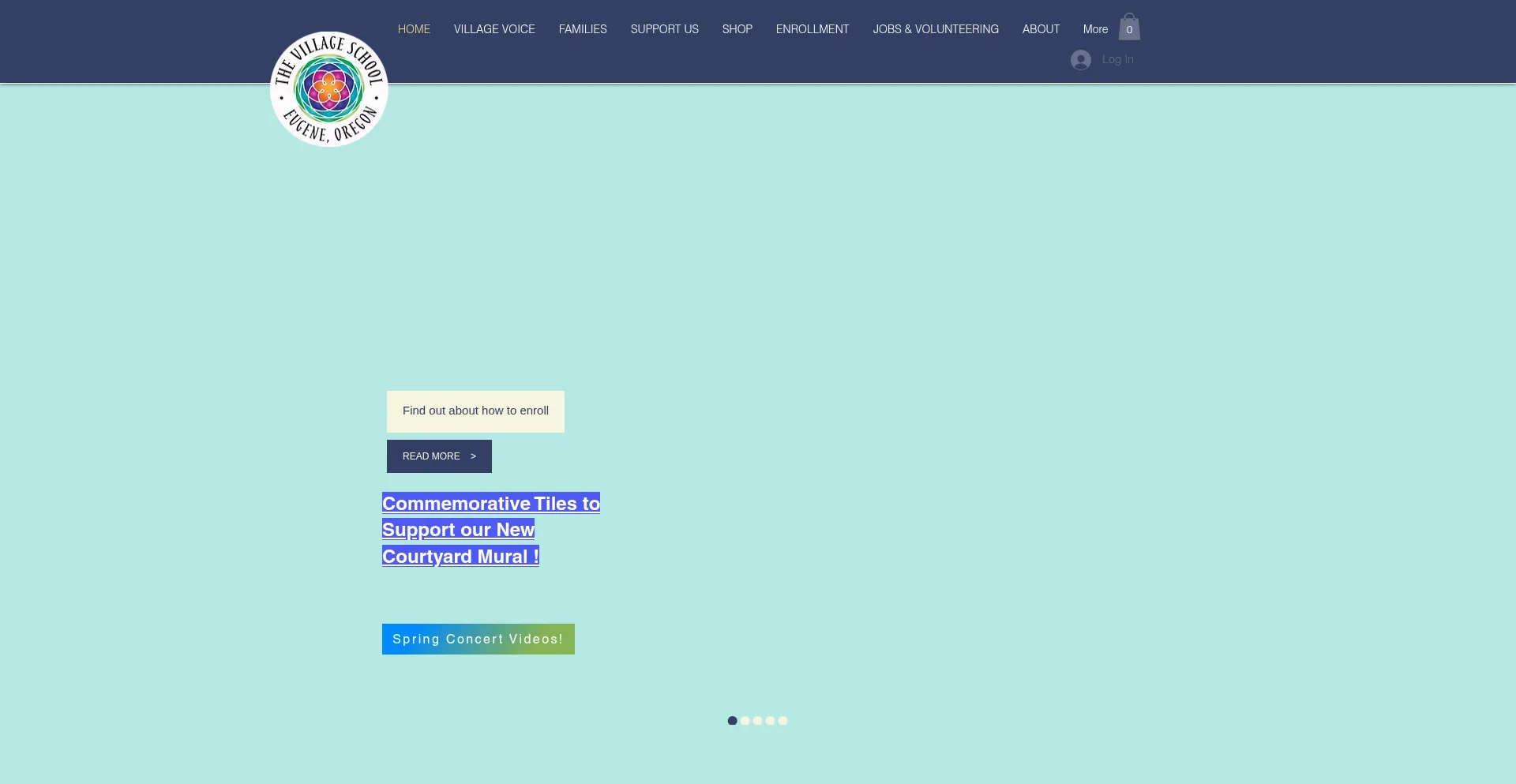 Website screenshot of Eugenevillageschool.org