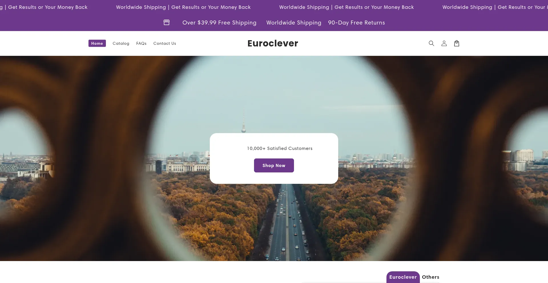 Website screenshot of Euroclever.com