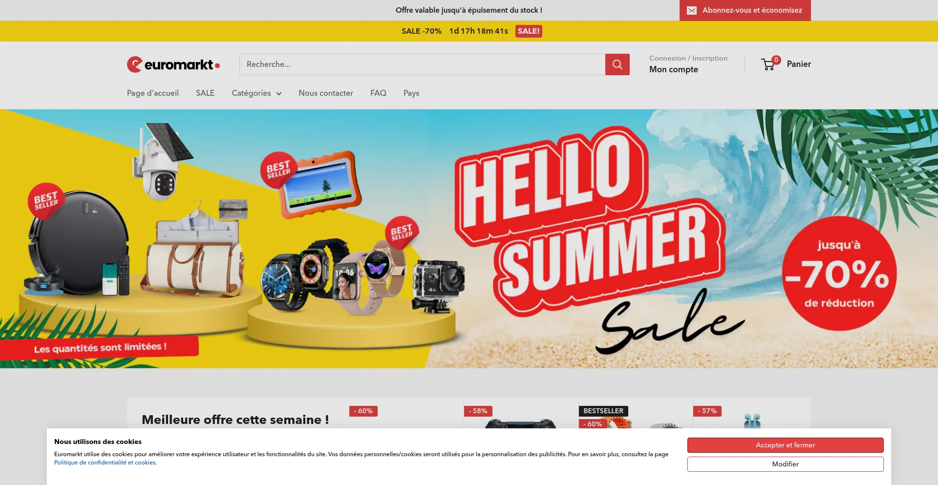 Website screenshot of Euromarkt.fr