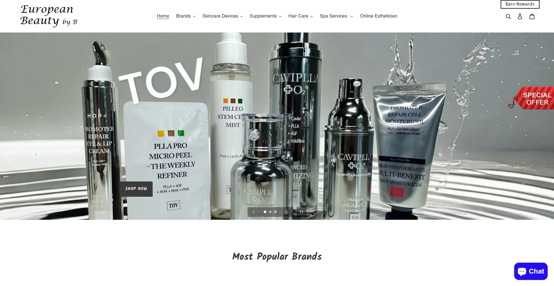 Website screenshot of Europeanbeautybyb.com