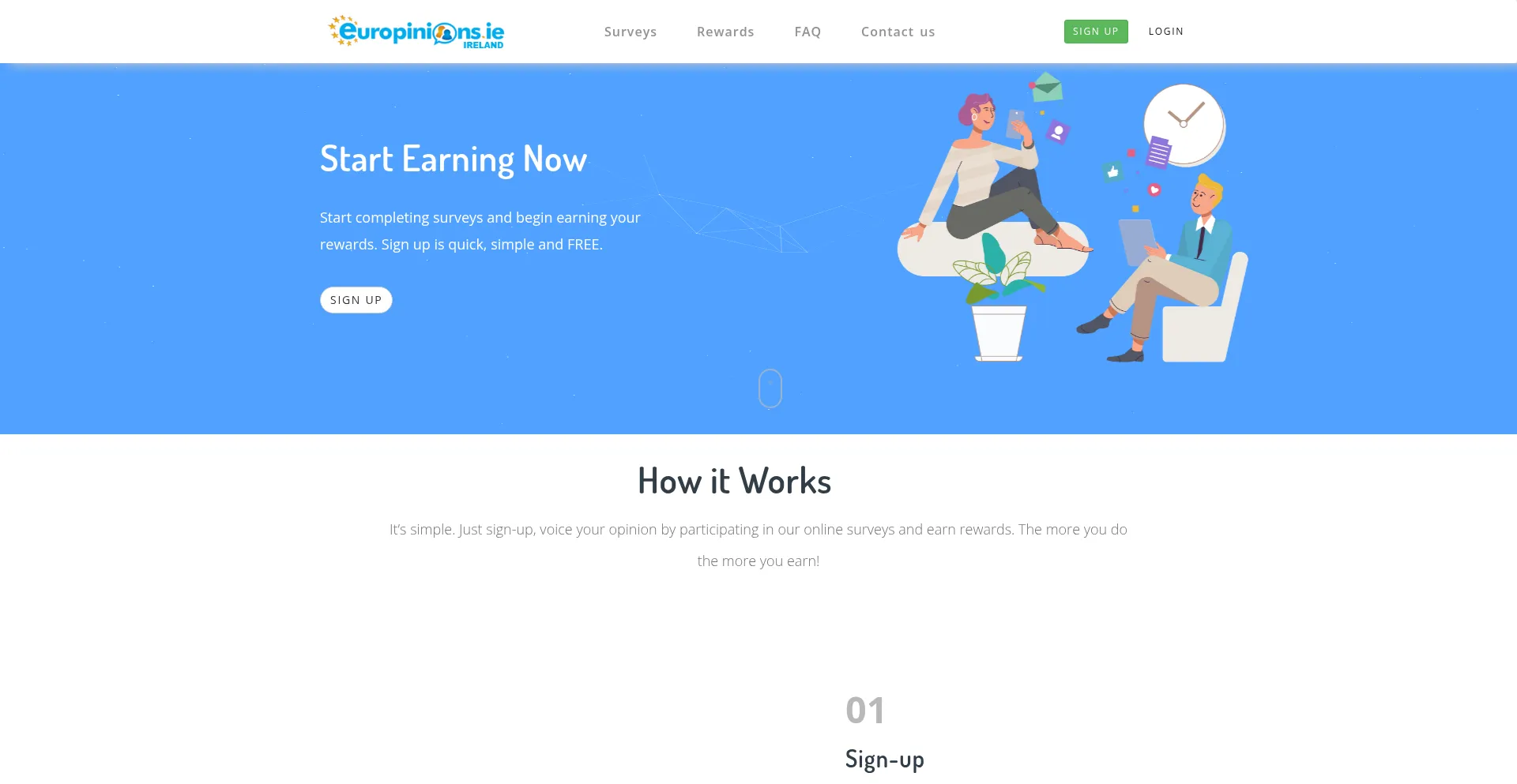 Website screenshot of Europinions.ie