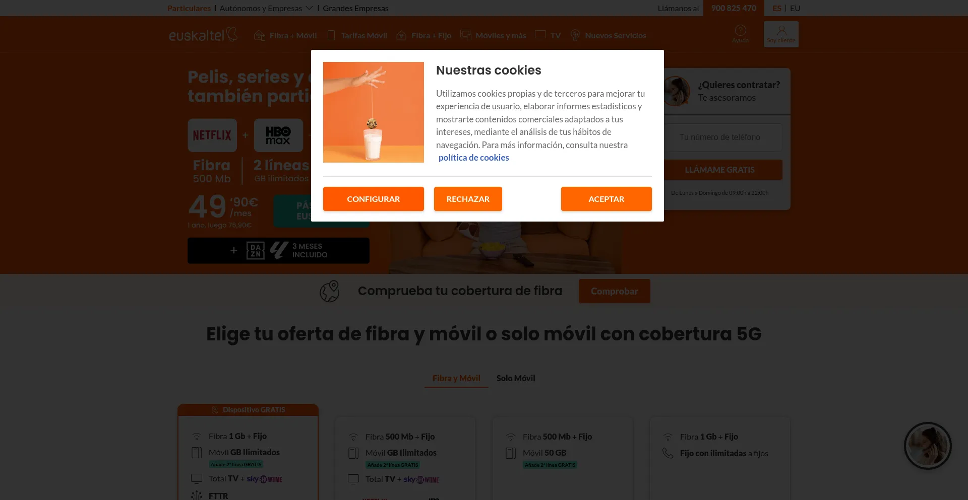 Euskaltel.com Screenshot
