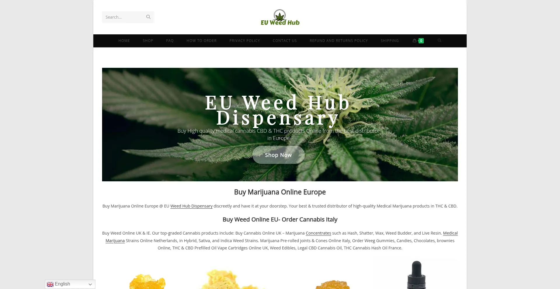 Euweedhub.com Screenshot