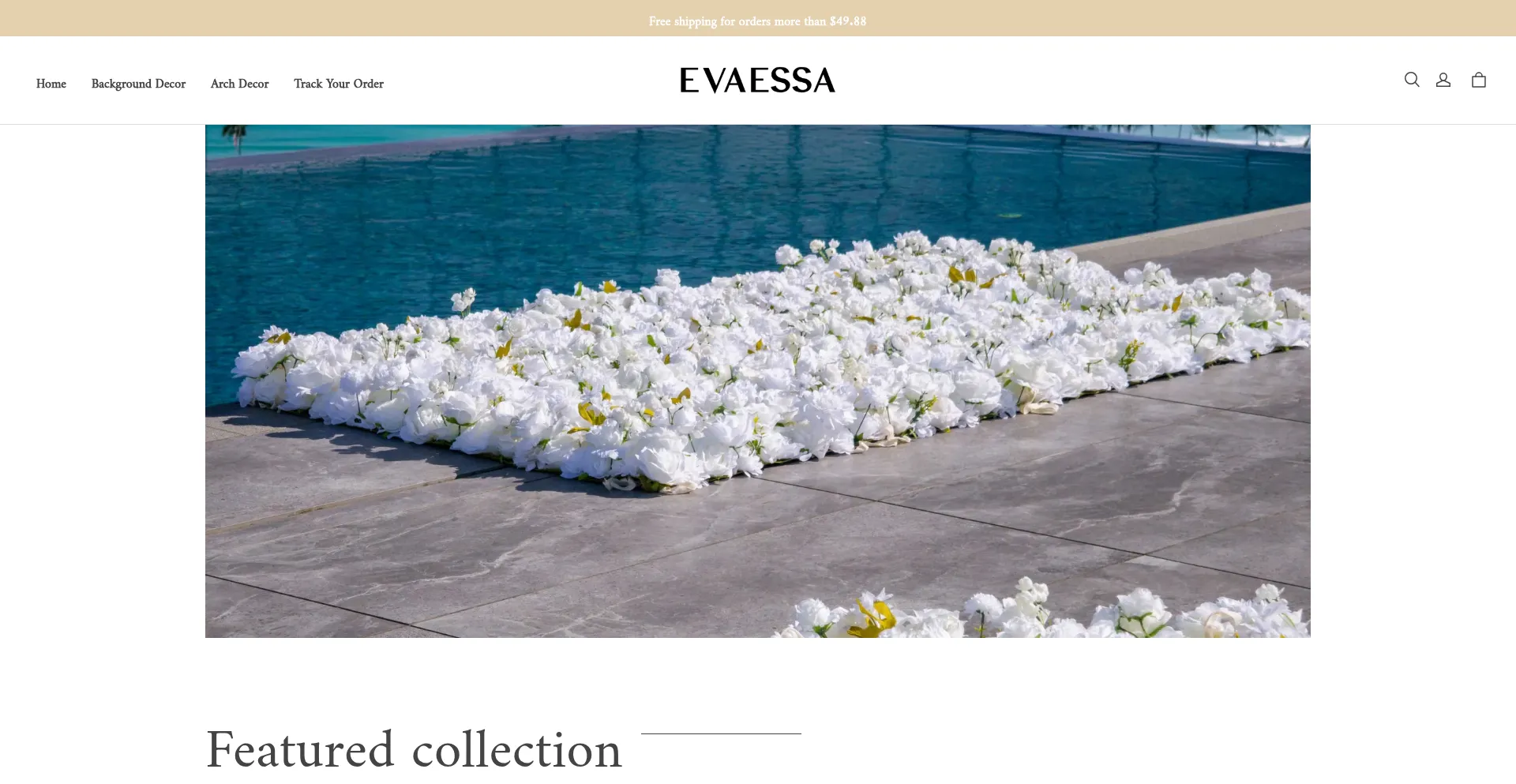 Website screenshot of Evaessa.com
