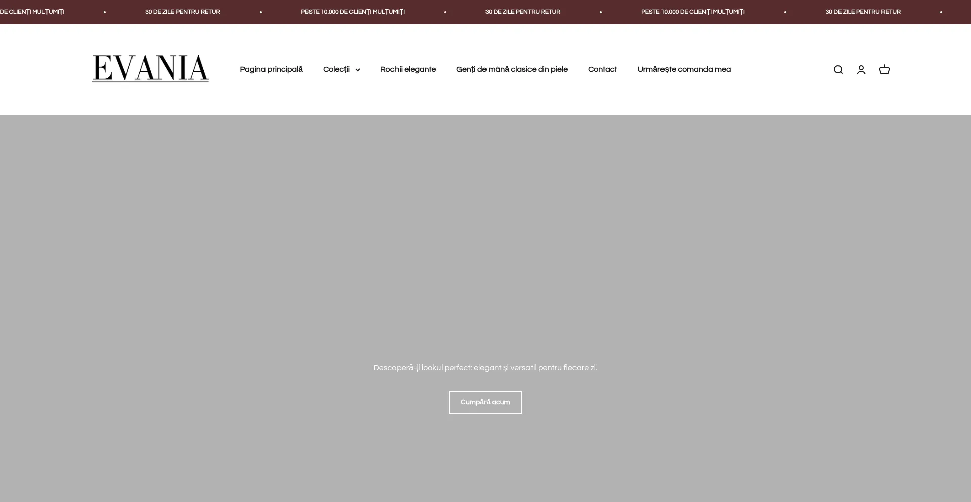 Website screenshot of Evania-moda.com