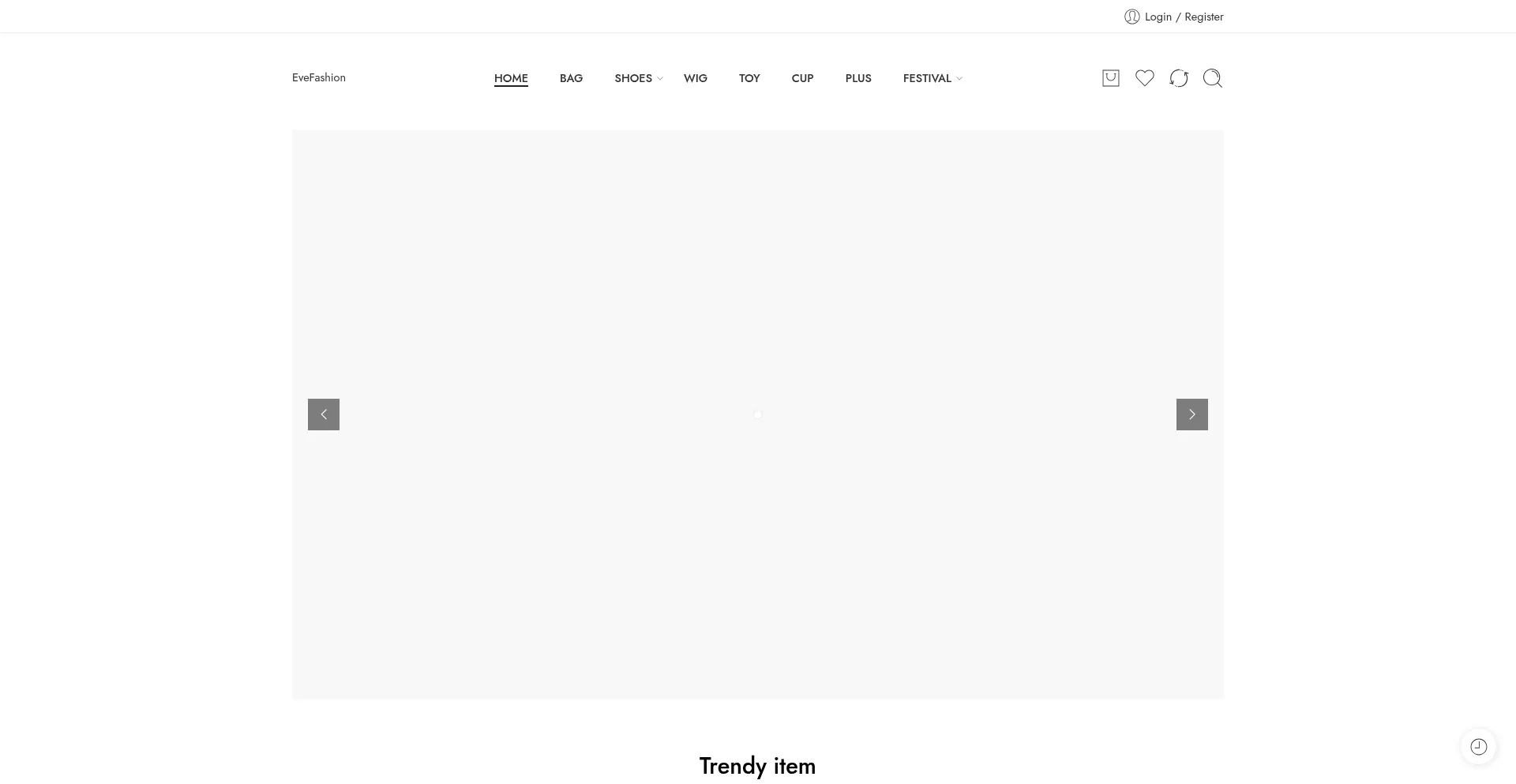 Website screenshot of Evefashion.shop