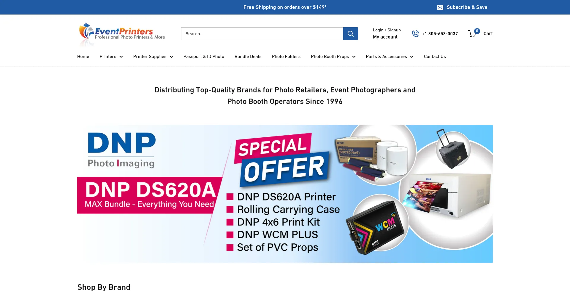 Website screenshot of Eventprinters.com