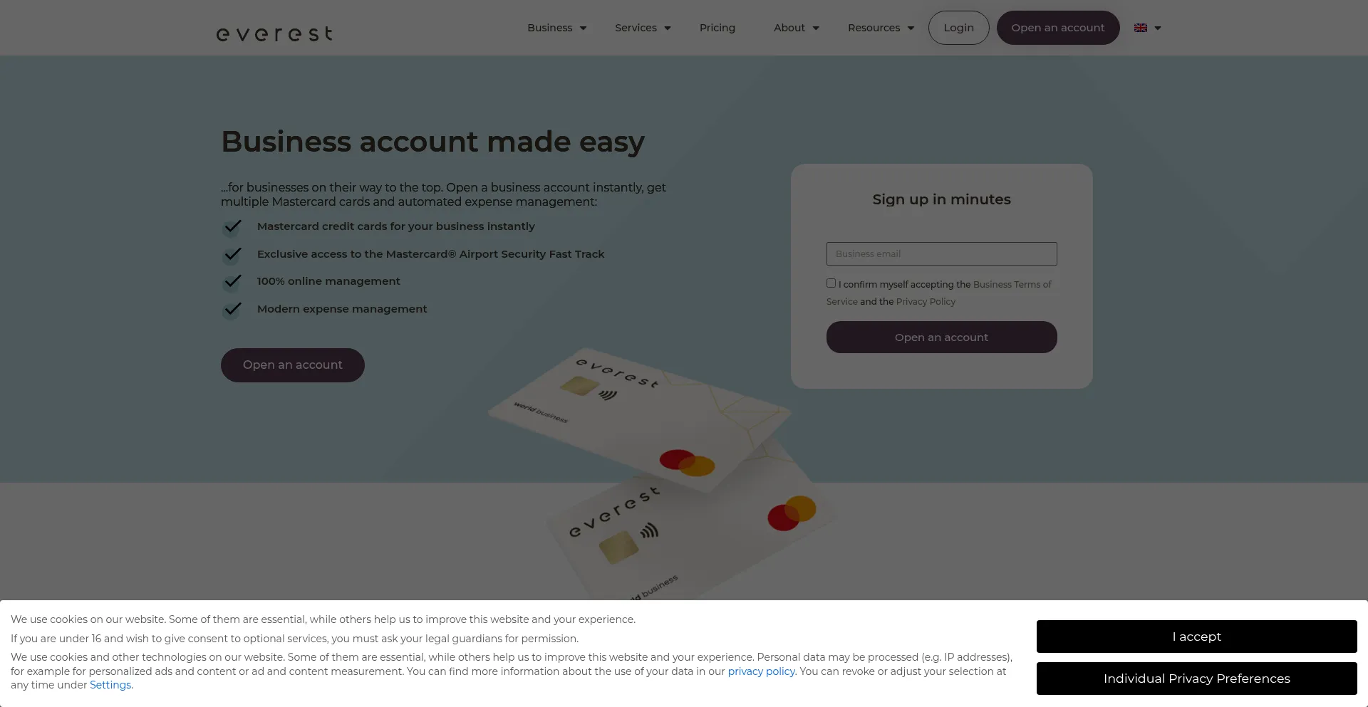Everestcard.com Screenshot