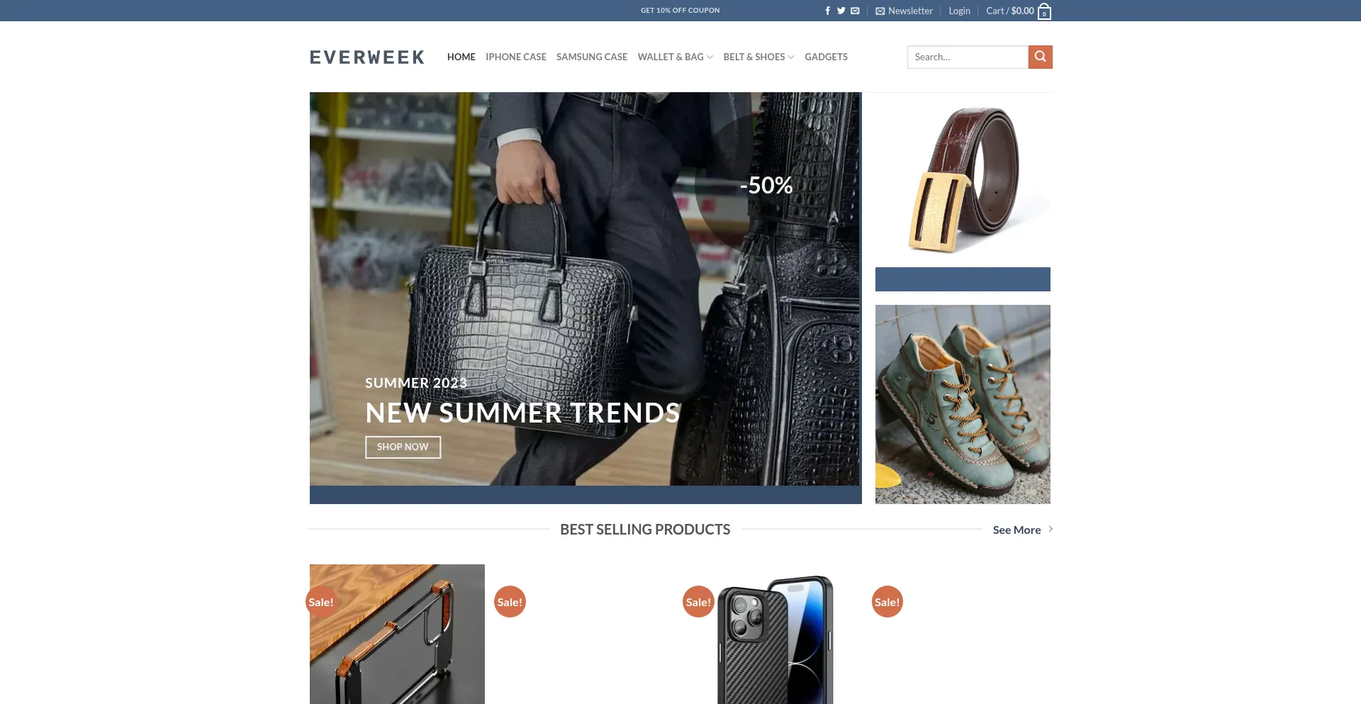 Website screenshot of Everweek.com
