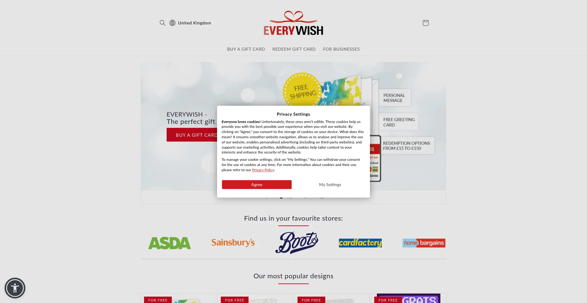 Website screenshot of Every-wish.co.uk