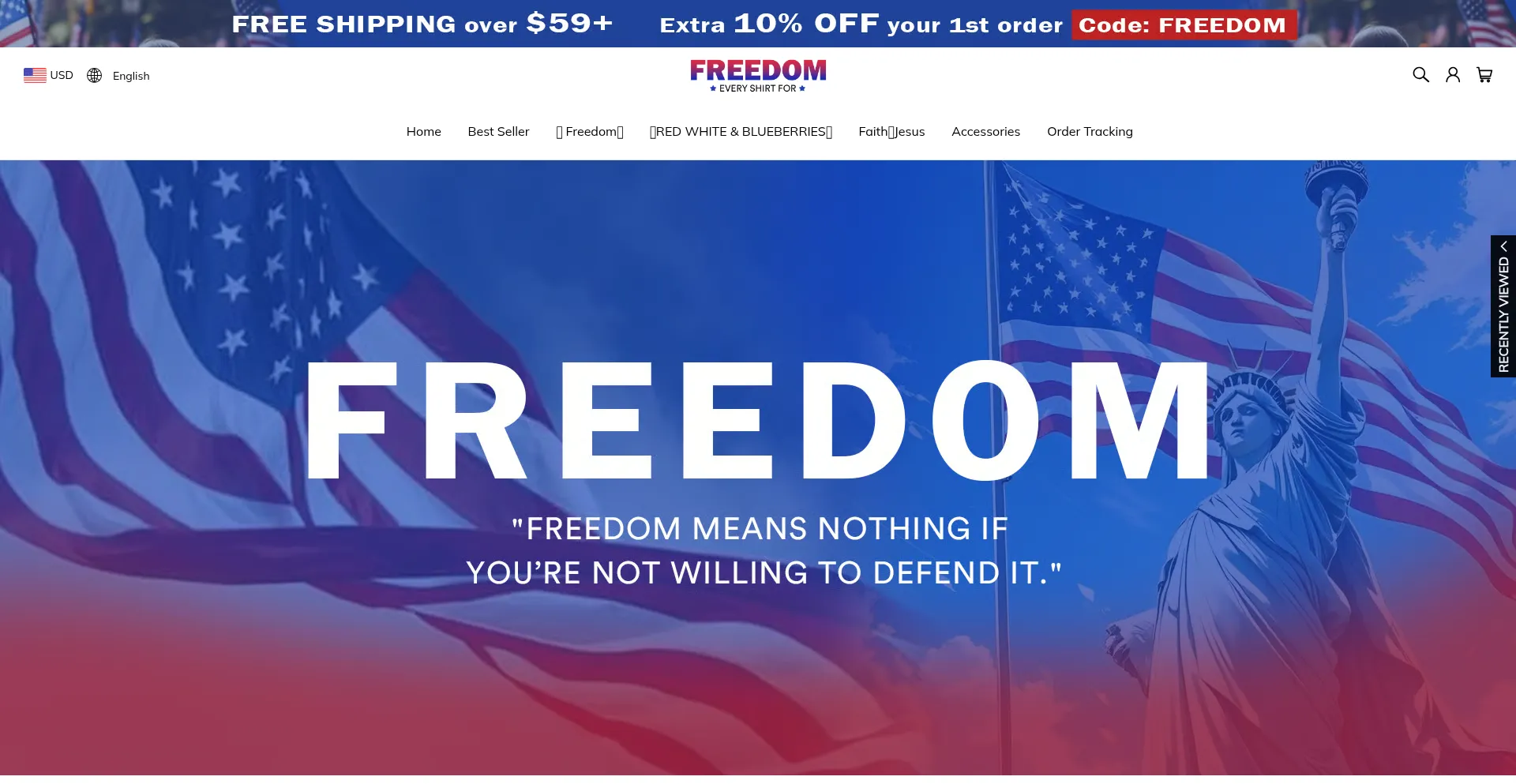 Everyshirtforfreedom.com Screenshot
