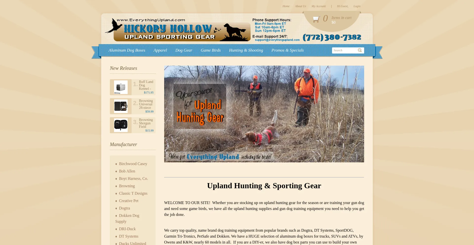 Website screenshot of Everythingupland.com