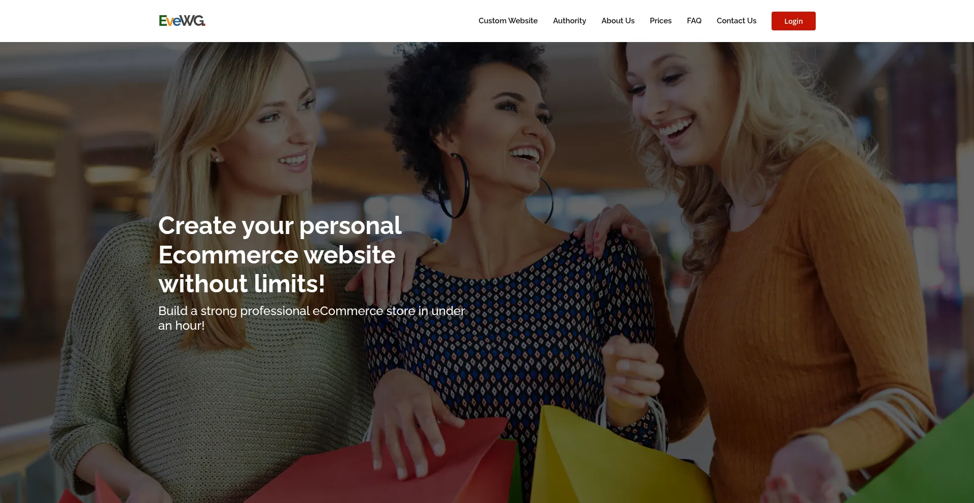 Website screenshot of Evewg.com