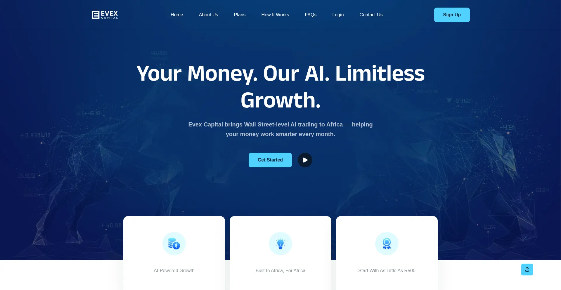 Website screenshot of Evexcapital.com