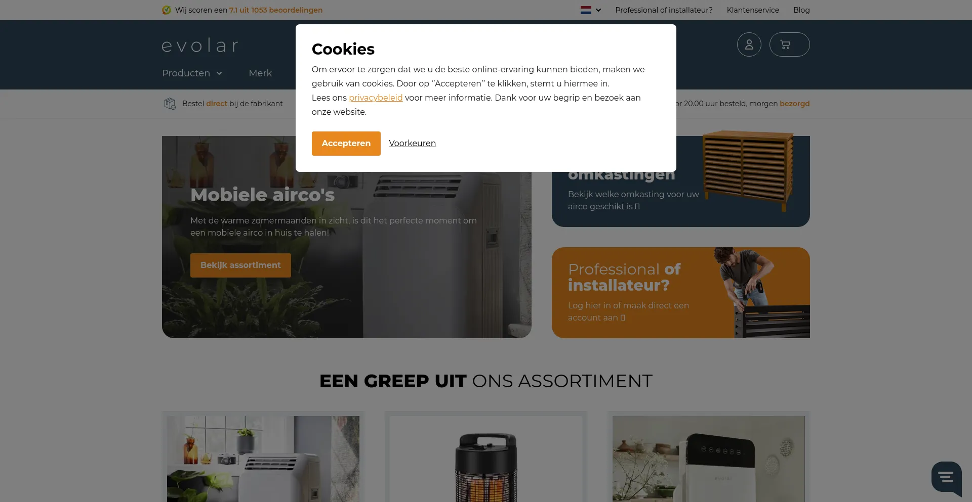Evolar.nl Screenshot